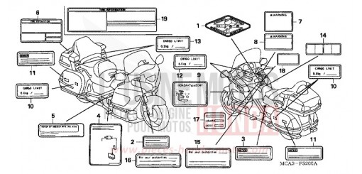 WARNETIKETT (GL1800A1/A2/A3/A4/A5) (GL18006) GL1800A1 de 2001